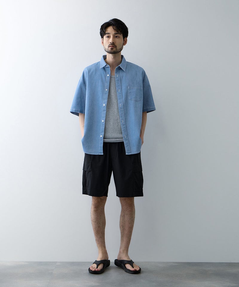NAVY ブリーズデニム 半袖レギュラーカラーシャツ メンズ商品画像-9