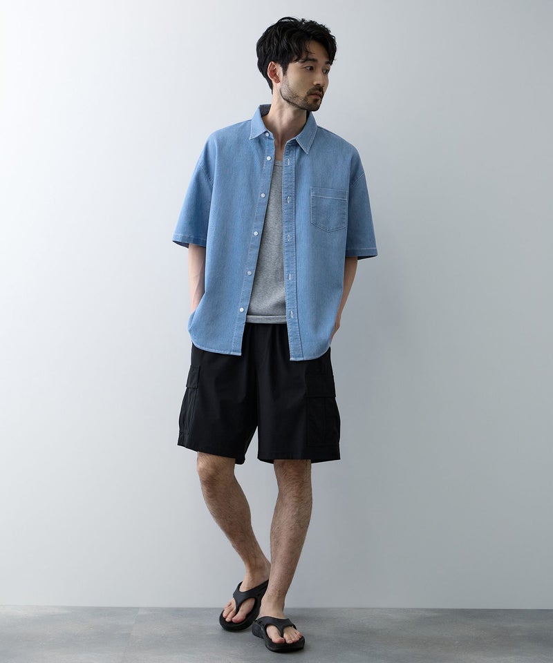 NAVY ブリーズデニム 半袖レギュラーカラーシャツ メンズ商品画像-10