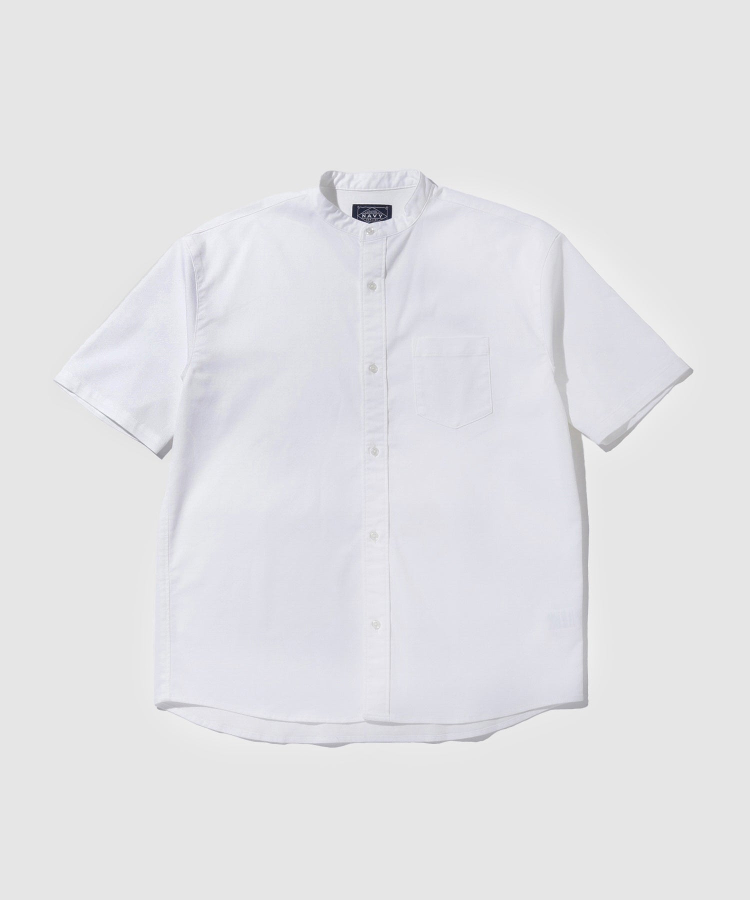 NAVY ブリーズデニム 半袖バンドカラーシャツ メンズ