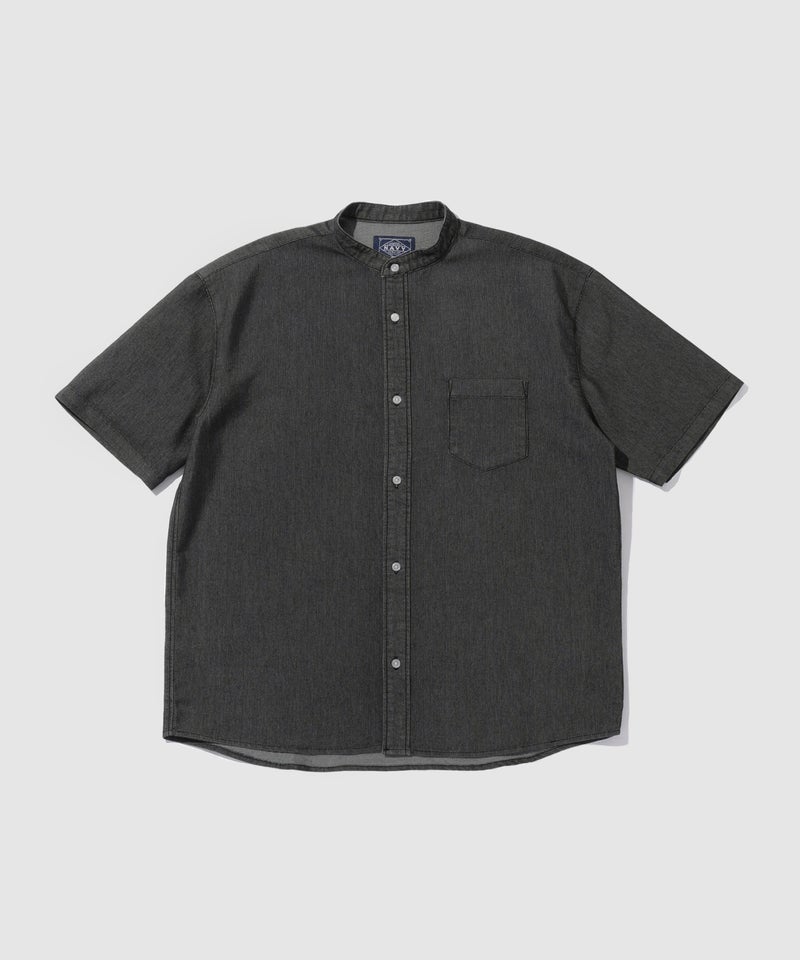 NAVY ブリーズデニム 半袖バンドカラーシャツ メンズ商品画像-3