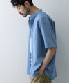NAVY  ブリーズデニム 半袖バンドカラーシャツ メンズ商品サムネイル-6