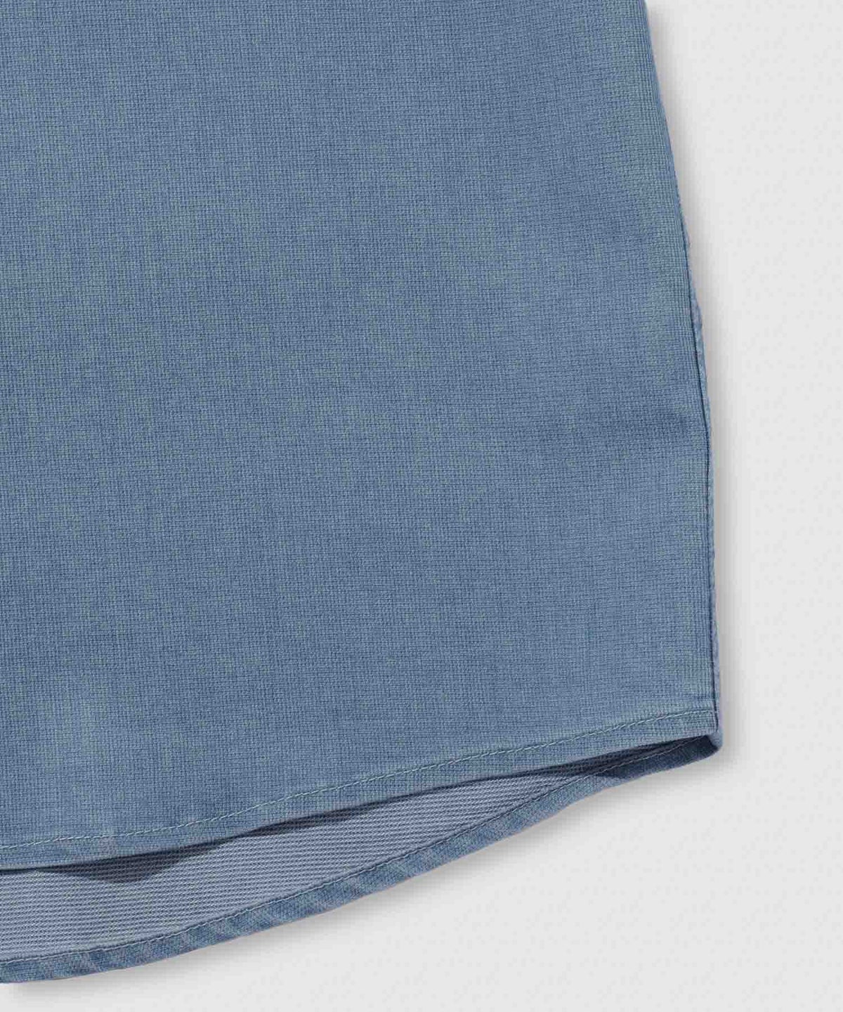 NAVY ブリーズデニム 半袖バンドカラーシャツ メンズ