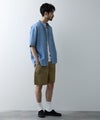 NAVY  ブリーズデニム 半袖バンドカラーシャツ メンズ商品サムネイル-9