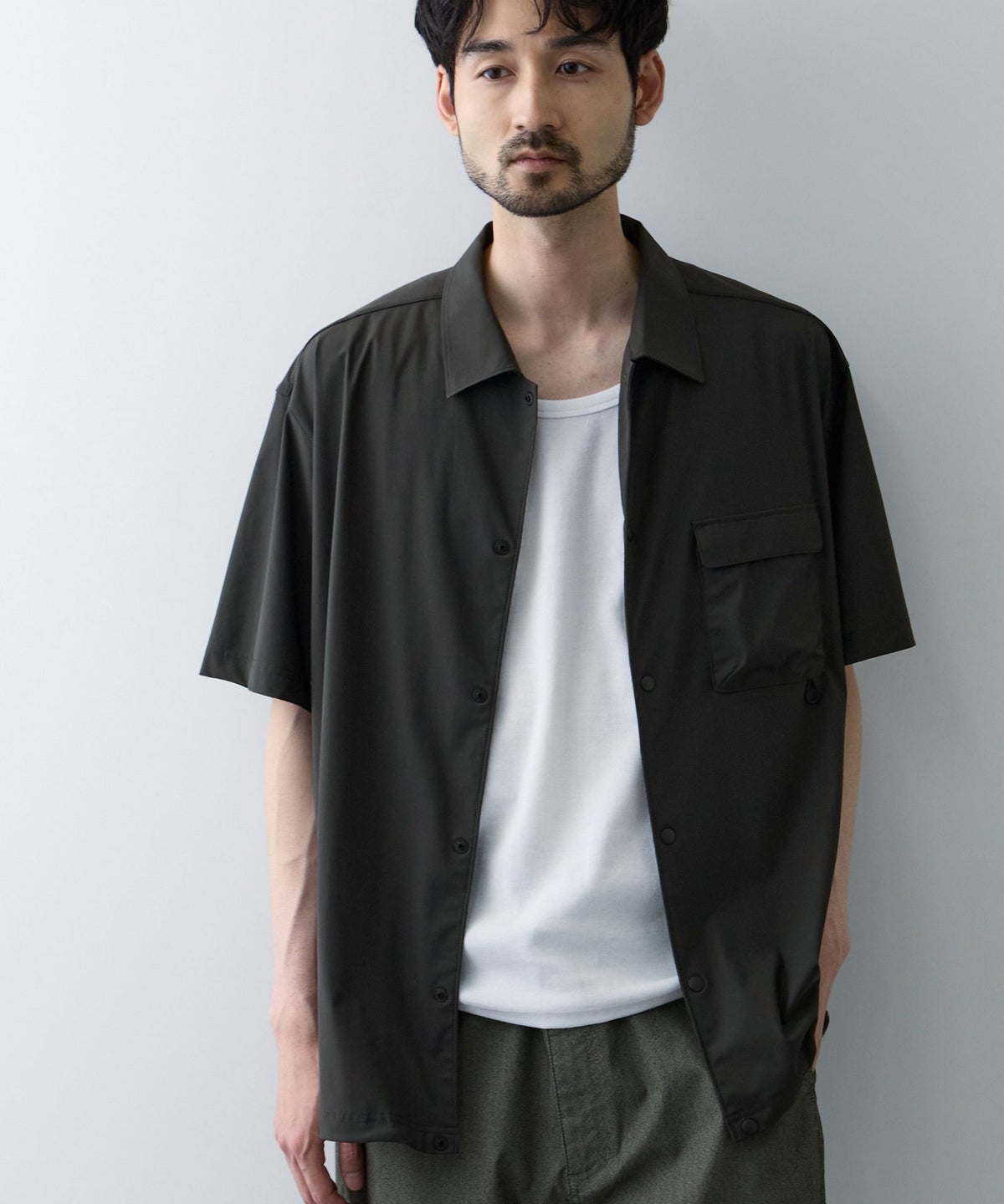 NAVY SARARI 極冷 ドロストシャツ メンズ