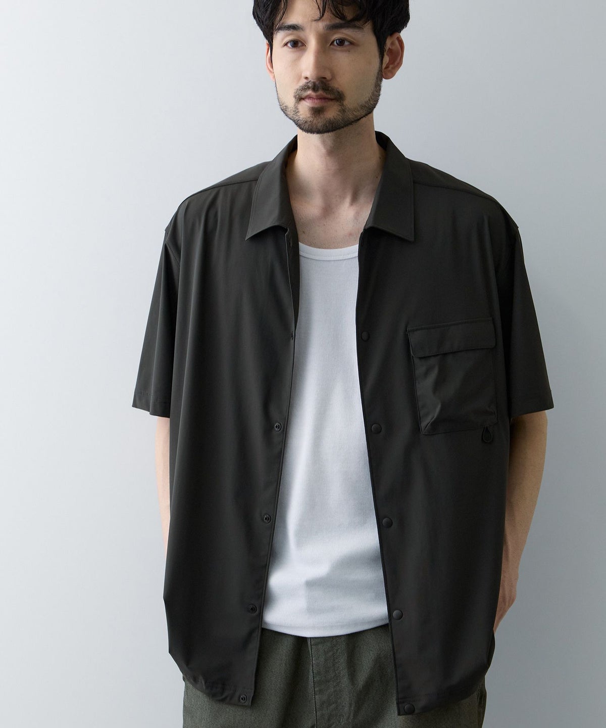 NAVY SARARI 極冷 ドロストシャツ メンズ