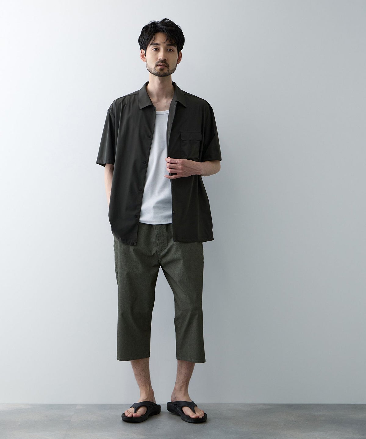 NAVY SARARI 極冷 ドロストシャツ メンズ