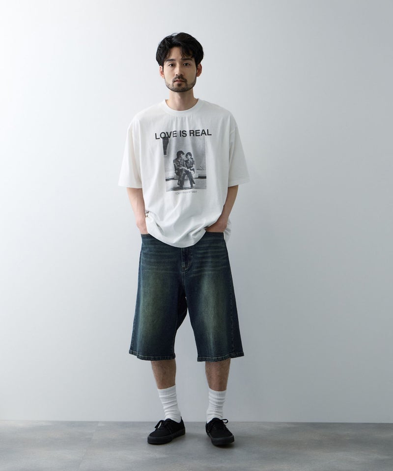 NAVY  毎日はきたくなるデニム「マイデニ」 ストレッチデニム 5ポケット ワイドショートパンツ メンズ商品画像-10
