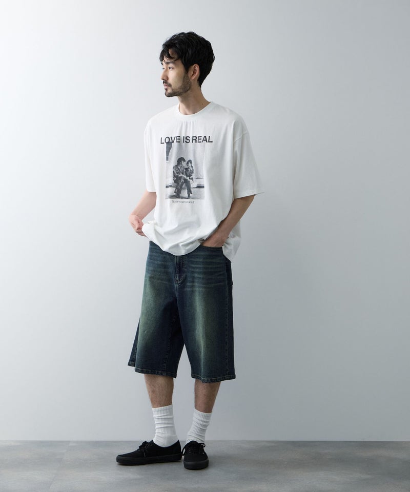 NAVY  毎日はきたくなるデニム「マイデニ」 ストレッチデニム 5ポケット ワイドショートパンツ メンズ商品画像-11