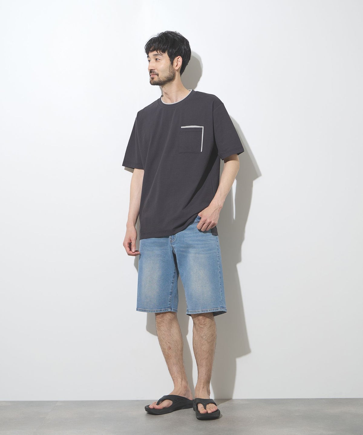 NAVY 毎日はきたくなるデニム「マイデニ」 ストレッチデニム ショートパンツ メンズ