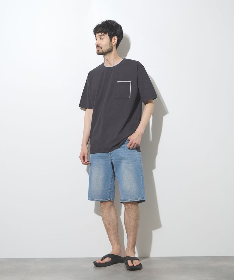 NAVY  毎日はきたくなるデニム「マイデニ」 ストレッチデニム ショートパンツ メンズ商品画像-7
