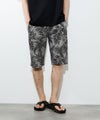 NAVY SARARI ハニカムメッシュ 総柄プリント ショートパンツ メンズ