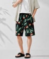 [期間限定価格]NAVY  SARARI ハニカムメッシュ 総柄プリント ショートパンツ メンズ商品サムネイル-4