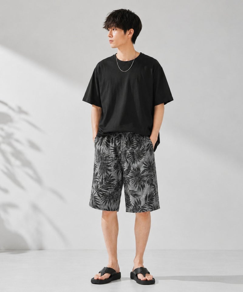 [期間限定価格]NAVY  SARARI ハニカムメッシュ 総柄プリント ショートパンツ メンズ商品画像-7
