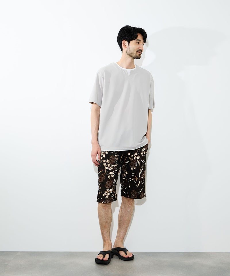 [期間限定価格]NAVY  SARARI ハニカムメッシュ 総柄プリント ショートパンツ メンズ商品画像-14