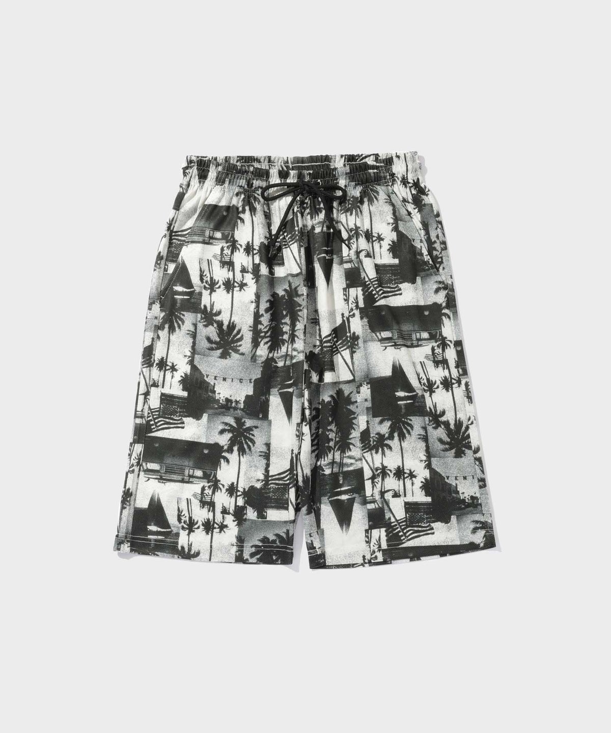 NAVY SARARI ハニカムメッシュ モノトーン総柄 ショートパンツ メンズ