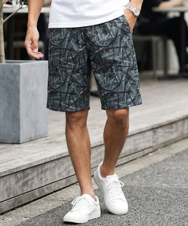 [期間限定価格]NAVY  SARARI ハニカムメッシュ モノトーン総柄 ショートパンツ メンズ商品画像-4