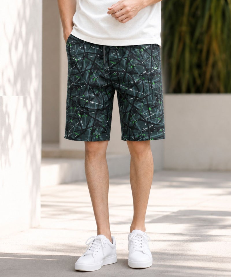[期間限定価格]NAVY  SARARI ハニカムメッシュ モノトーン総柄 ショートパンツ メンズ商品画像-4