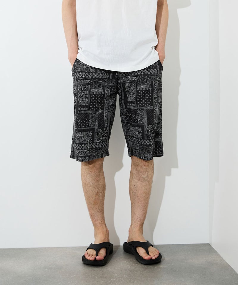 [期間限定価格]NAVY  SARARI ハニカムメッシュ モノトーン総柄 ショートパンツ メンズ商品画像-5