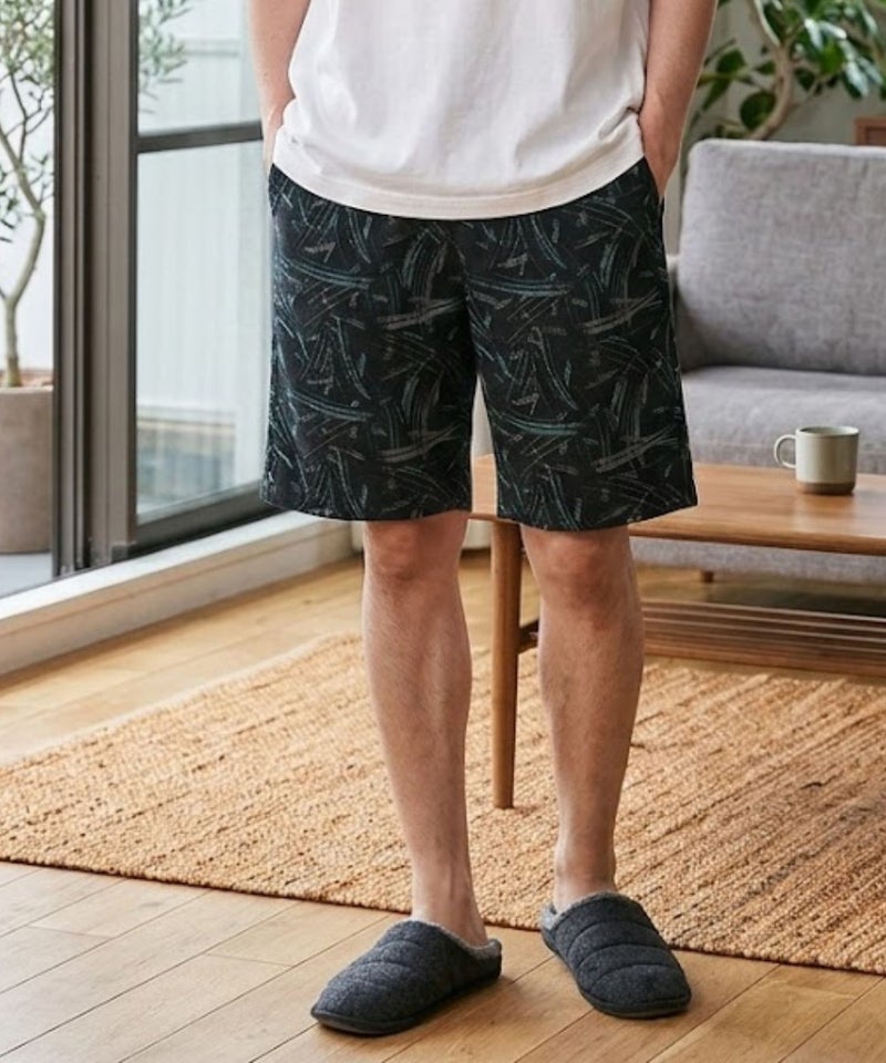 [期間限定価格]NAVY  SARARI ハニカムメッシュ モノトーン総柄 ショートパンツ メンズ商品画像-6