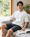 [期間限定価格]NAVY  SARARI ハニカムメッシュ モノトーン総柄 ショートパンツ メンズ商品サムネイル-8