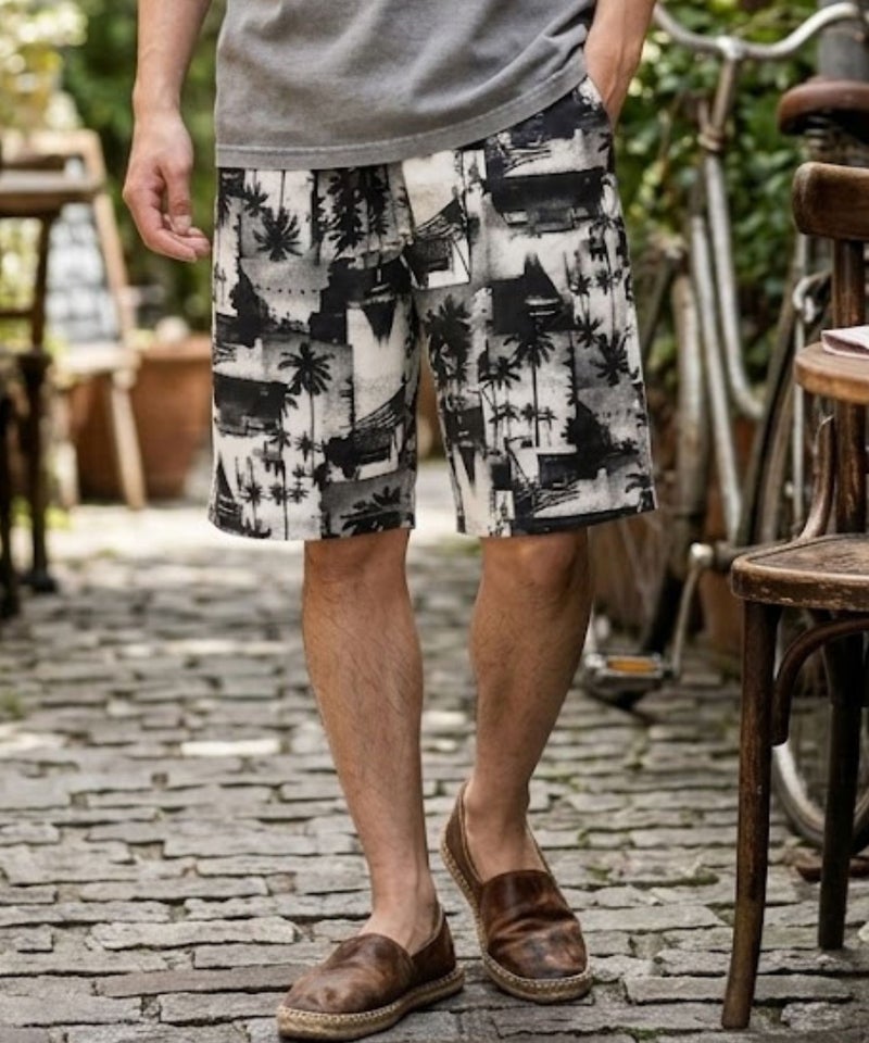[期間限定価格]NAVY  SARARI ハニカムメッシュ モノトーン総柄 ショートパンツ メンズ商品画像-9
