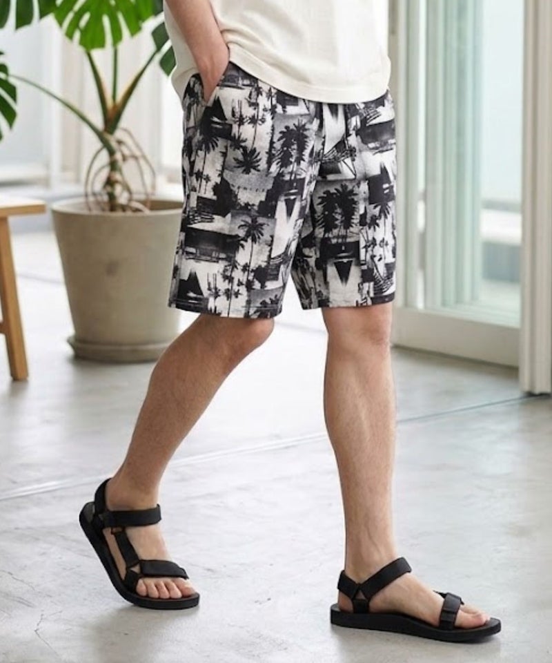 [期間限定価格]NAVY  SARARI ハニカムメッシュ モノトーン総柄 ショートパンツ メンズ商品画像-10