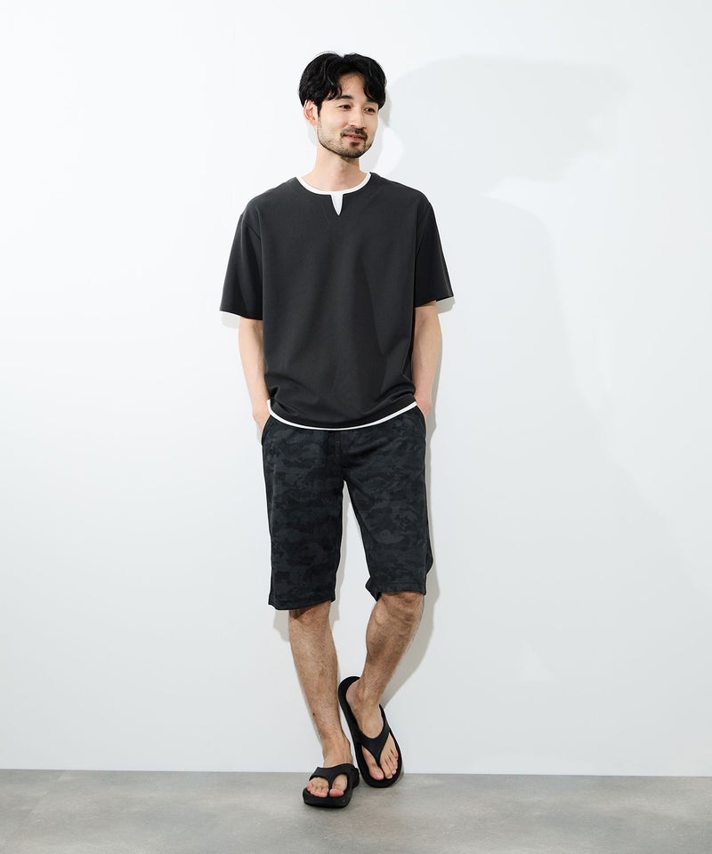 [期間限定価格]NAVY  SARARI ハニカムメッシュ モノトーン総柄 ショートパンツ メンズ商品画像-10