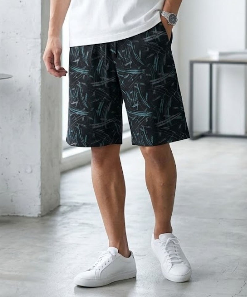 [期間限定価格]NAVY  SARARI ハニカムメッシュ モノトーン総柄 ショートパンツ メンズ商品画像-16