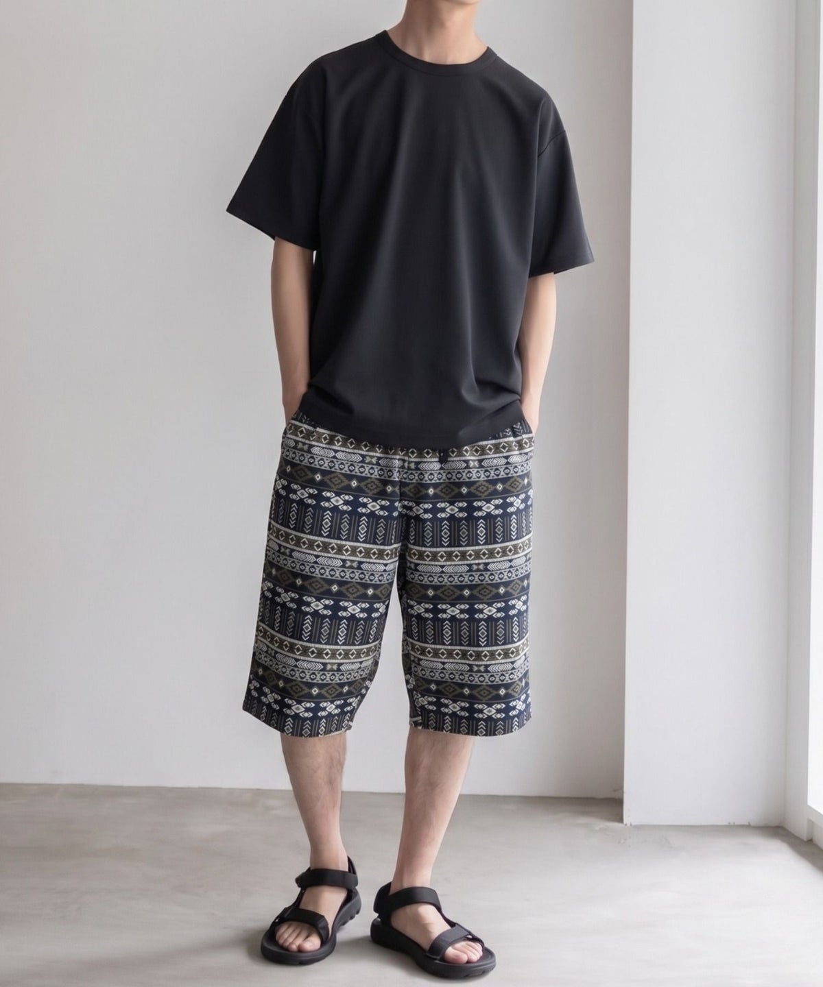 NAVY SARARI ステテコ 総柄 メンズ