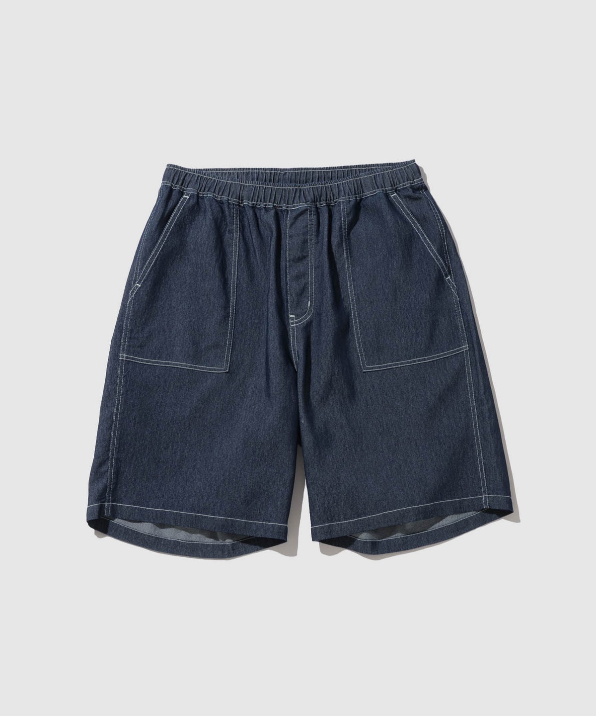 NAVY SARARI ブリーズデニム ベイカーショートパンツ メンズ
