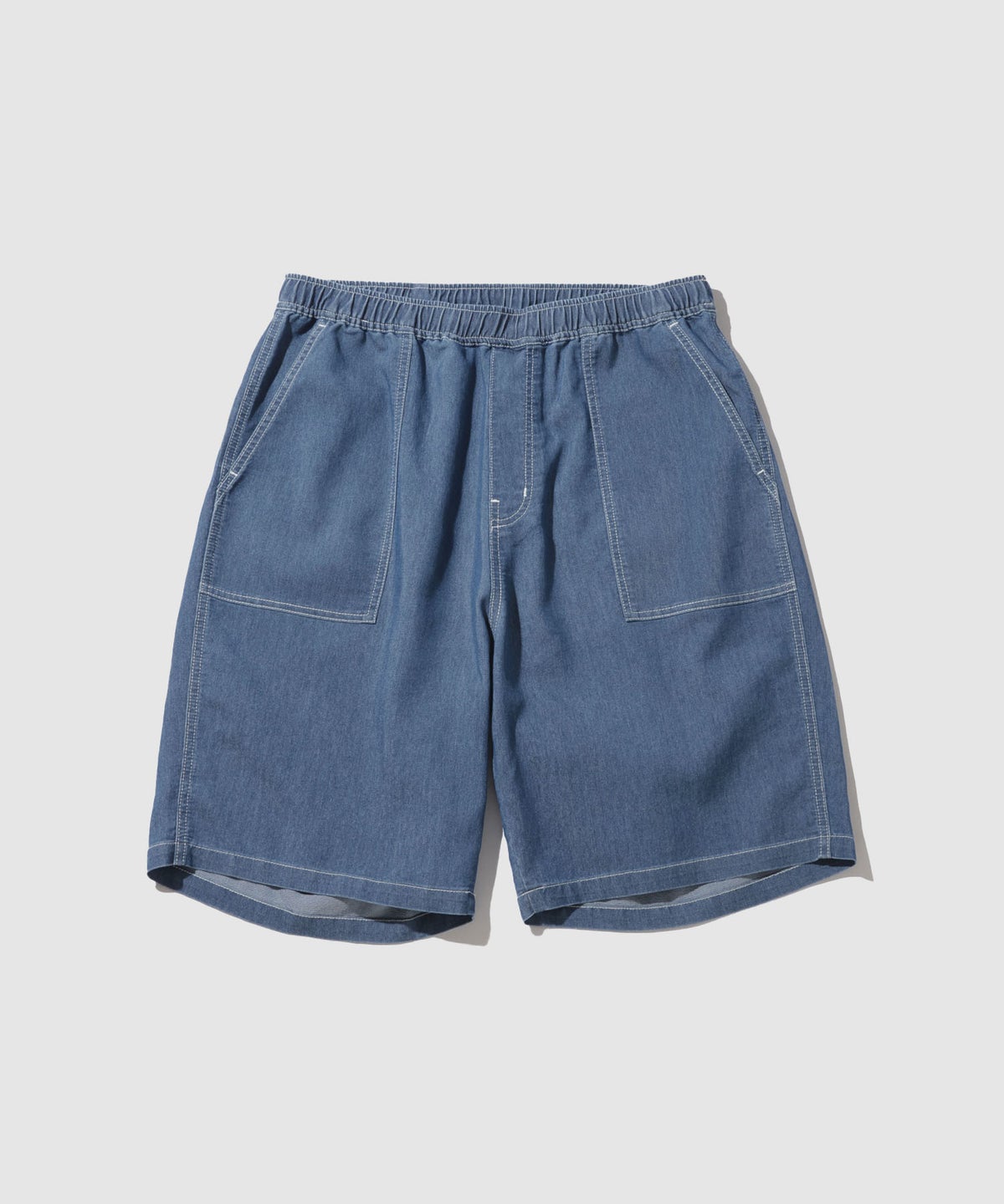NAVY SARARI ブリーズデニム ベイカーショートパンツ メンズ