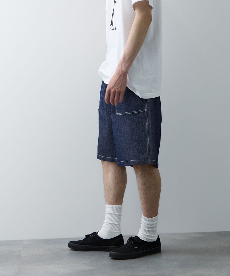 NAVY SARARI ブリーズデニム ベイカーショートパンツ メンズ商品画像-4