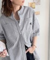 涼やかリネンで、こなれたきちんと感。リネン混バンドカラーダブルポケットシャツ商品サムネイル-15