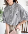 涼やかリネンで、こなれたきちんと感。リネン混バンドカラーダブルポケットシャツ商品サムネイル-21