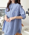 涼やかリネンで、こなれたきちんと感。リネン混バンドカラーダブルポケットシャツ商品サムネイル-31