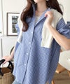 涼やかリネンで、こなれたきちんと感。リネン混バンドカラーダブルポケットシャツ商品サムネイル-33