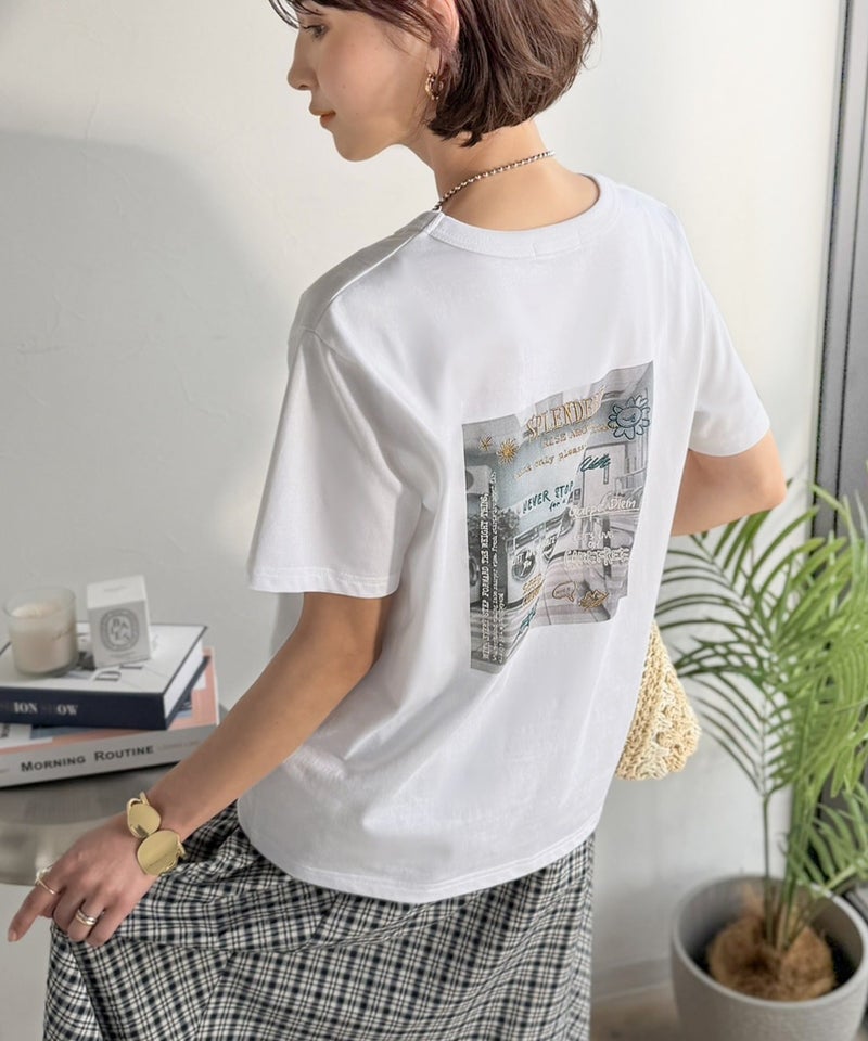 【接触冷感機能付き】背中で魅せる、遊び心とヴィンテージ。コインランドリーバック刺繍Tシャツ(半袖)商品画像-9