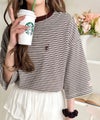 《JaVaジャバコラボ》着回し自在で日常に馴染む♪ 胸刺繍マルチボーダーアソートTシャツ商品サムネイル-2