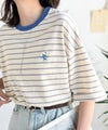 《JaVaジャバコラボ》着回し自在で日常に馴染む♪ 胸刺繍マルチボーダーアソートTシャツ商品サムネイル-3