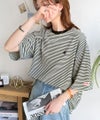《JaVaジャバコラボ》着回し自在で日常に馴染む♪ 胸刺繍マルチボーダーアソートTシャツ商品サムネイル-7