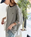 《JaVaジャバコラボ》着回し自在で日常に馴染む♪ 胸刺繍マルチボーダーアソートTシャツ商品サムネイル-8