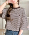 《JaVaジャバコラボ》着回し自在で日常に馴染む♪ 胸刺繍マルチボーダーアソートTシャツ商品サムネイル-15