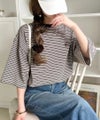 《JaVaジャバコラボ》着回し自在で日常に馴染む♪ 胸刺繍マルチボーダーアソートTシャツ商品サムネイル-16