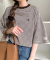 《JaVaジャバコラボ》着回し自在で日常に馴染む♪ 胸刺繍マルチボーダーアソートTシャツ商品サムネイル-18