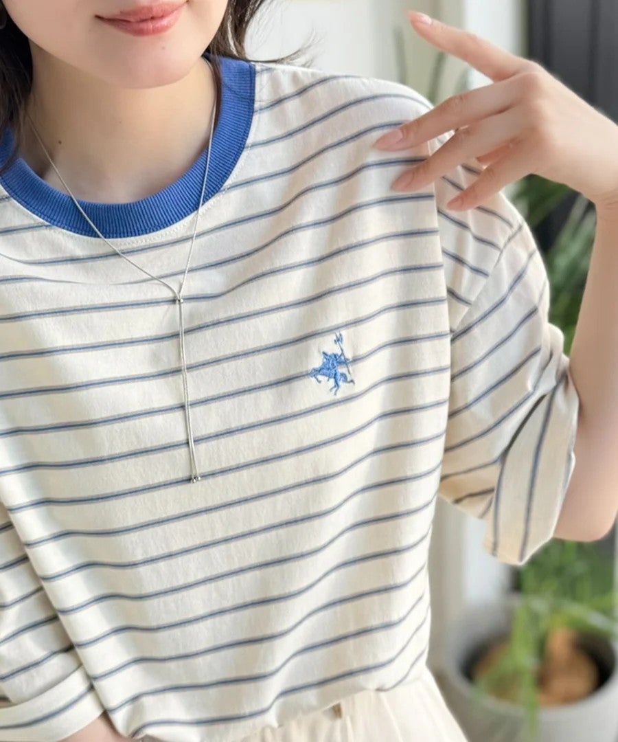 マルチボーダー HYSTERIC Tシャツ GLAMOUR バタフライ刺繍