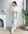 《JaVaジャバコラボ》着回し自在で日常に馴染む♪ 胸刺繍マルチボーダーアソートTシャツ商品サムネイル-29