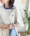 《JaVaジャバコラボ》着回し自在で日常に馴染む♪ 胸刺繍マルチボーダーアソートTシャツ商品サムネイル-30