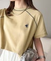 垢抜け配色で大人の抜け感プラス。胸刺繍ラグラン配色ステッチミニ裏毛TEE商品サムネイル-3
