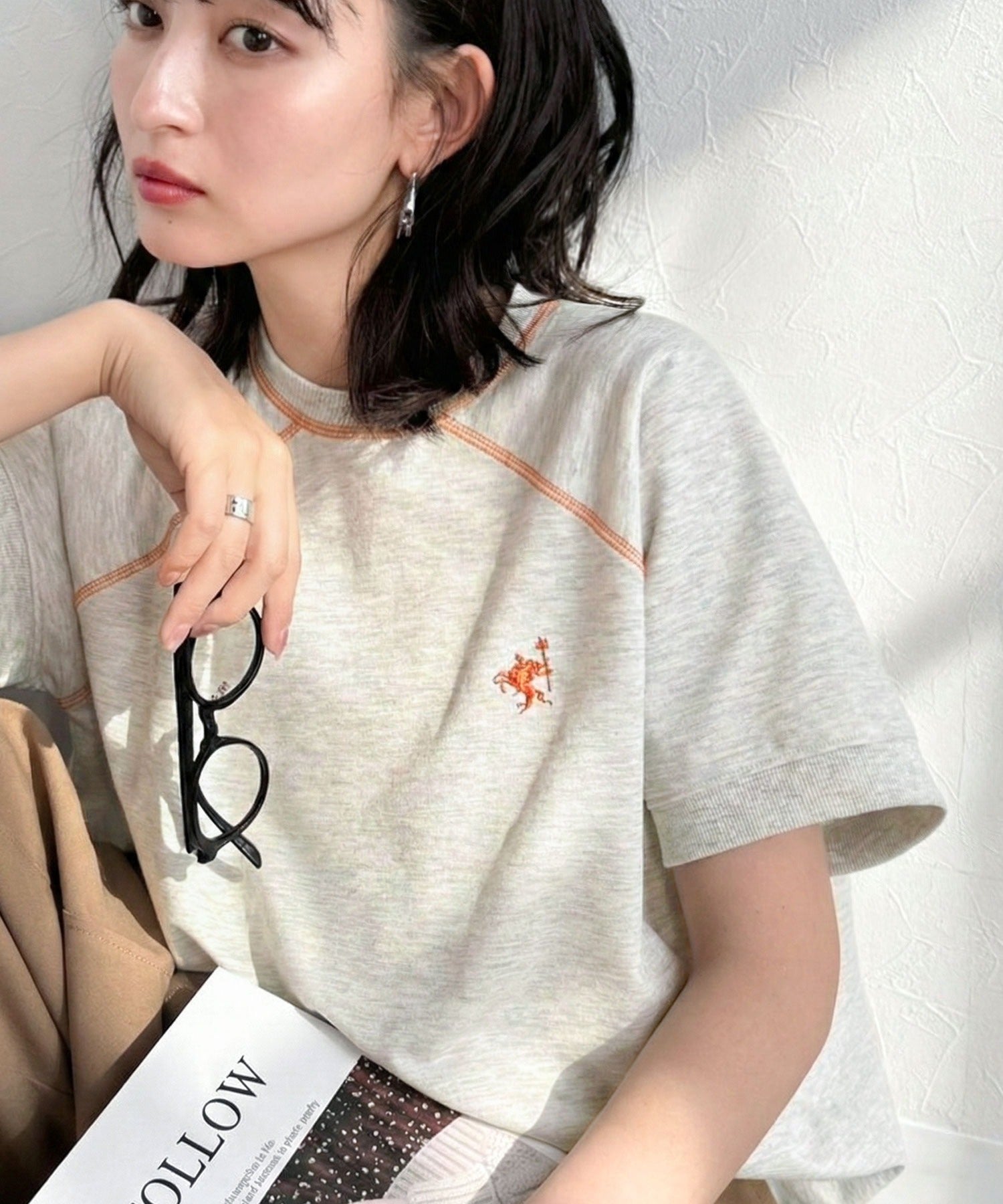 Tシャツ デッドストック】Ruler 【廃盤 極厚刺繍 ラグランスリーブ 2XL