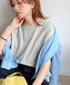 垢抜け配色で大人の抜け感プラス。胸刺繍ラグラン配色ステッチミニ裏毛TEE商品サムネイル-5
